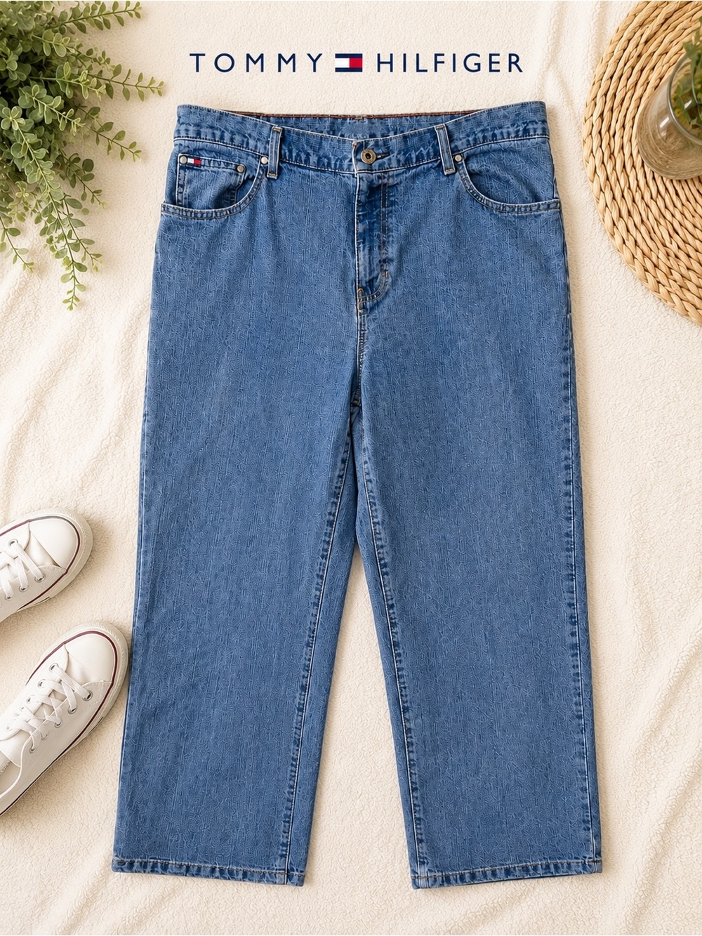 Tommy Hilfiger Women’s Straight Leg Jeans Size 14 Light Wash Denim Classic Fit